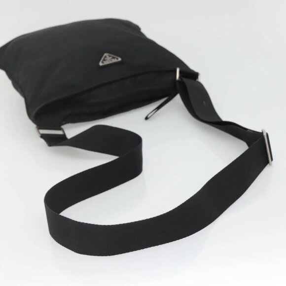 PRADA Shoulder Bag Nylon Black Silver Auth 132150 - Picture 8 of 16
